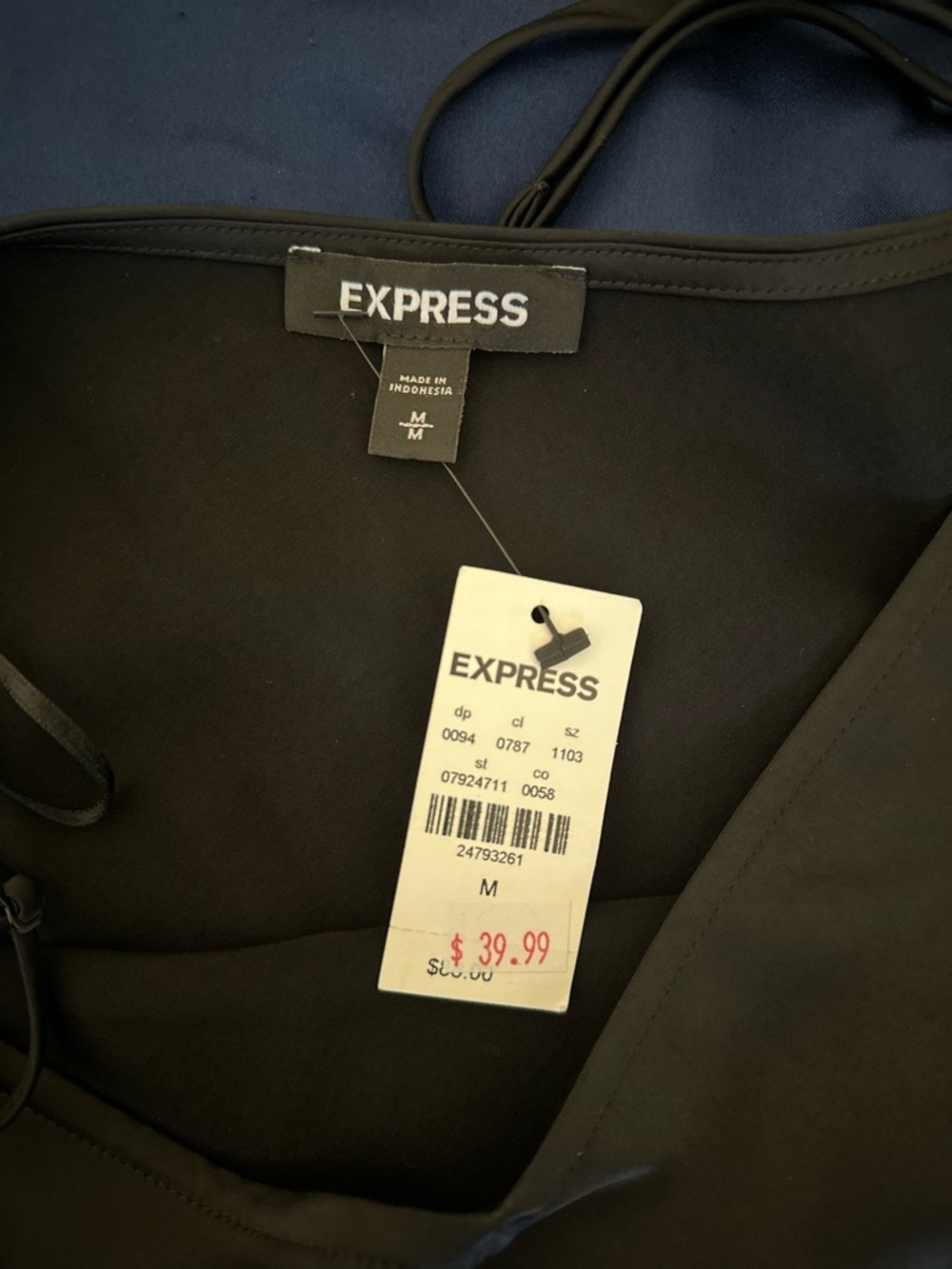 Brand New with Tags Express Black Spaghetti Strap Silk Dress